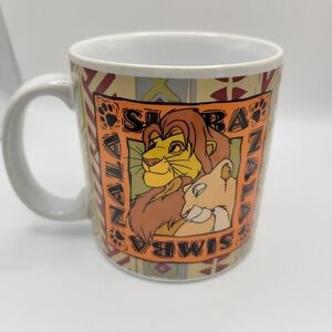 Vintage 90s Disney's The Lion King Simba & Nala Mug EUC